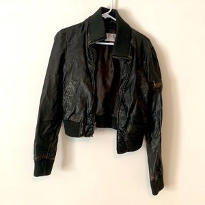 Xhiliration Faux Leather Coat, Size L